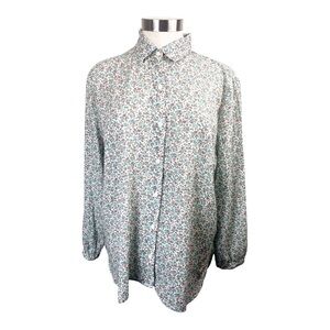 Birds of Paradis by Trovata‎ Mini Floral Print Button Down Size Medium